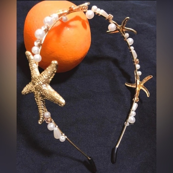 New beautiful Gold Starfish Pearl Headband Bridal ✨✨? main image 10